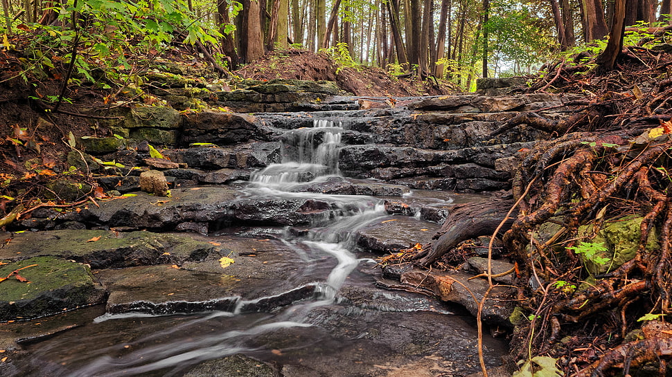 Water Falls Illustration HD wallpaper