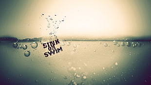 Sink of Swim text, quote, liquid, digital art, typography