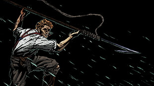 man holding fishing hook illustration, Darkest Dungeon, video games, dark