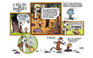 Calvin and Hobbes comic screenshot, Calvin and Hobbes, comics HD wallpaper