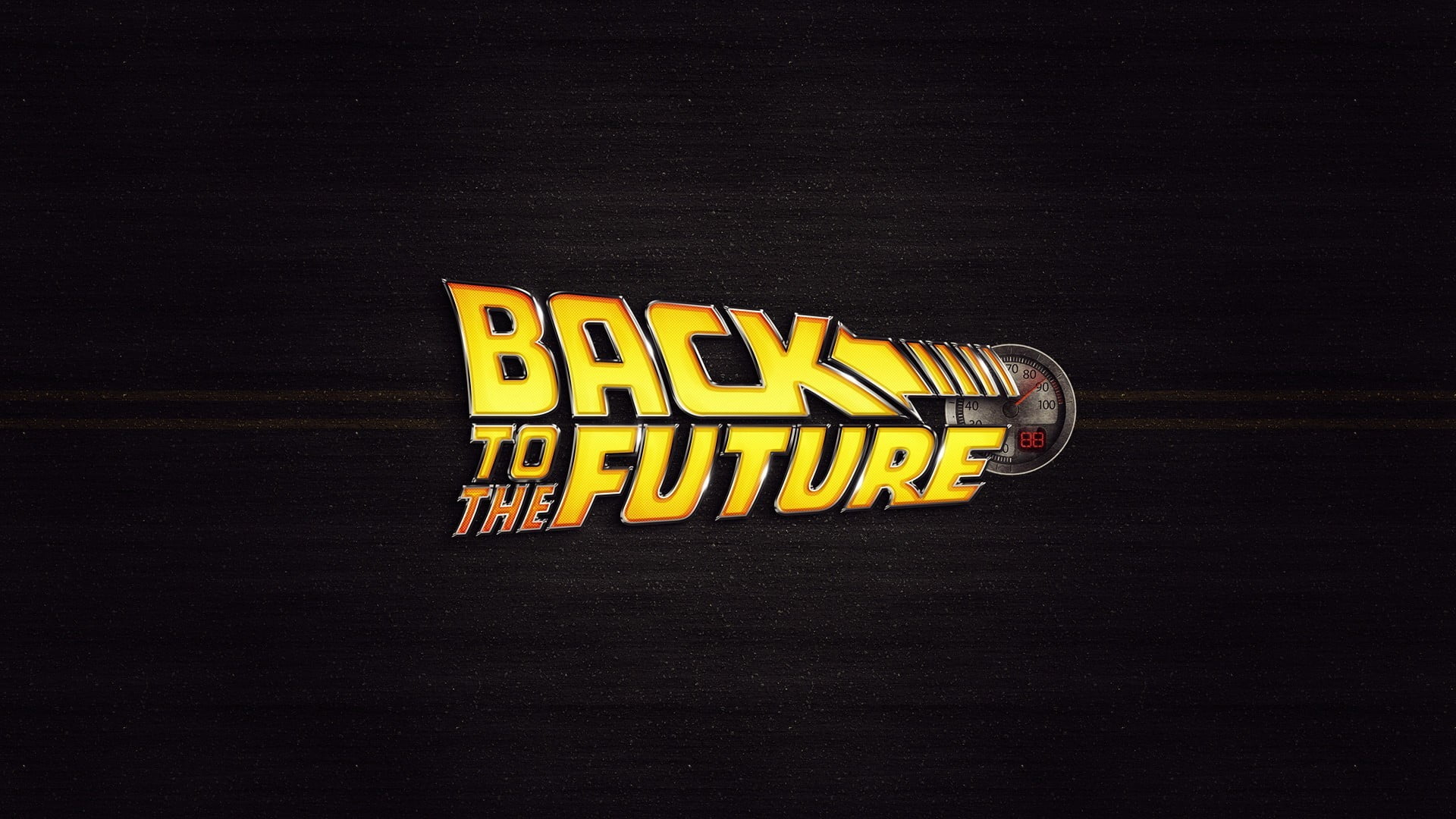 back to the future text, Back to the Future, movies, logo, speedometer