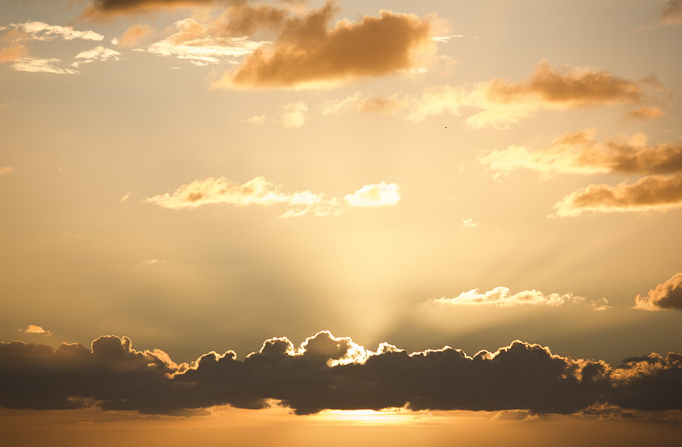 black clouds during sunset HD wallpaper