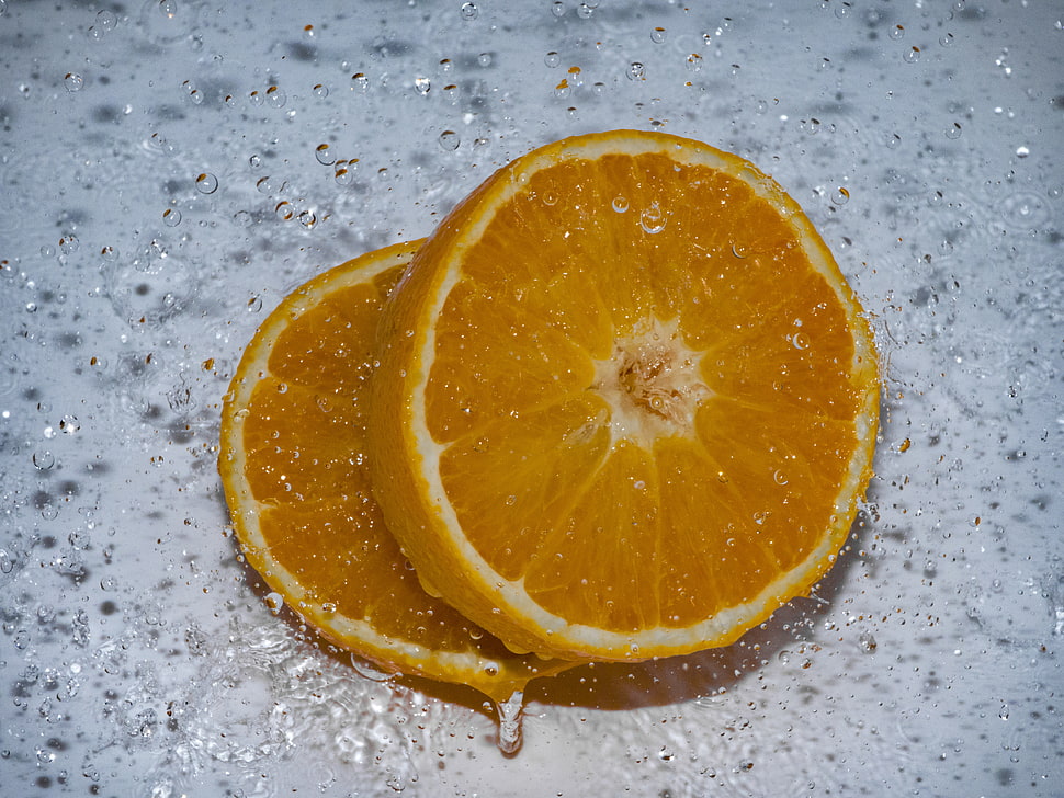 slice of orange lemon HD wallpaper