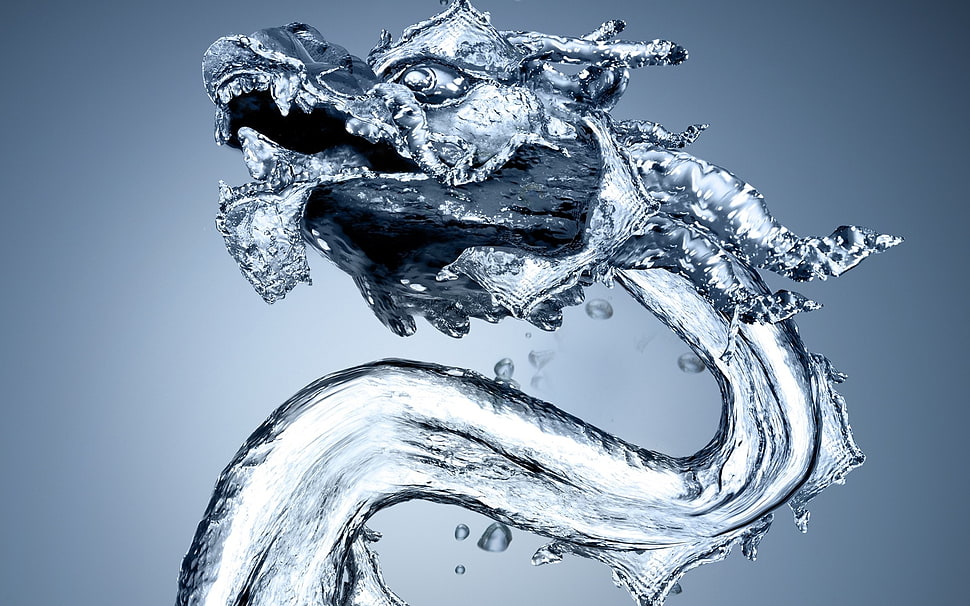 water dragon wallpaper, dragon, water HD wallpaper