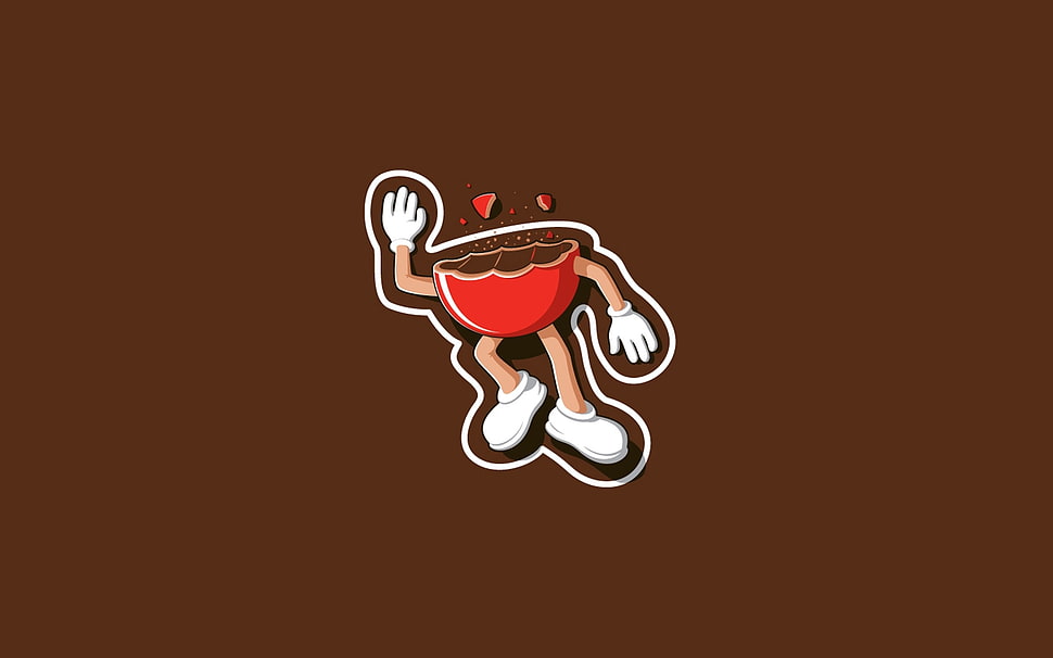 M&M illustration with brown background HD wallpaper