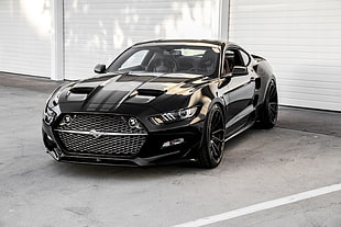 black Ford Mustang coupe