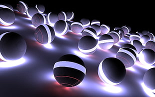 spherical light on white surface inside dark room