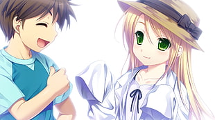 male and female anime characters HD wallpaper