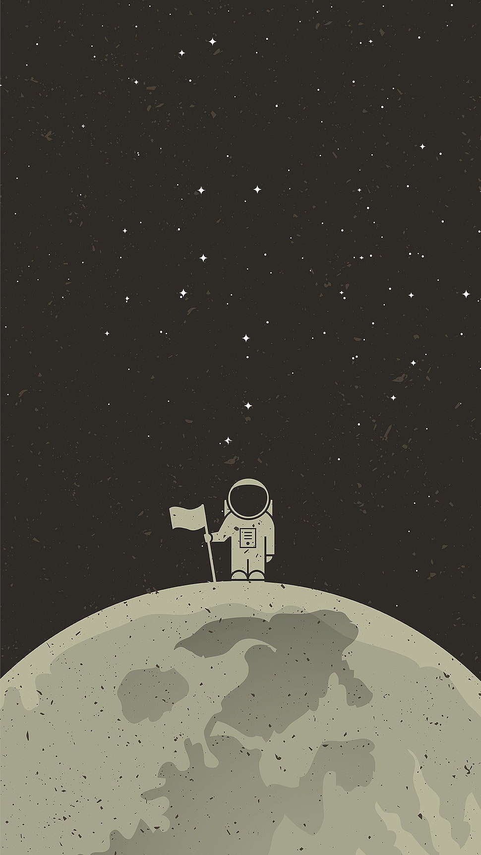 person in space suit standing holding flag on moon illustration HD wallpaper