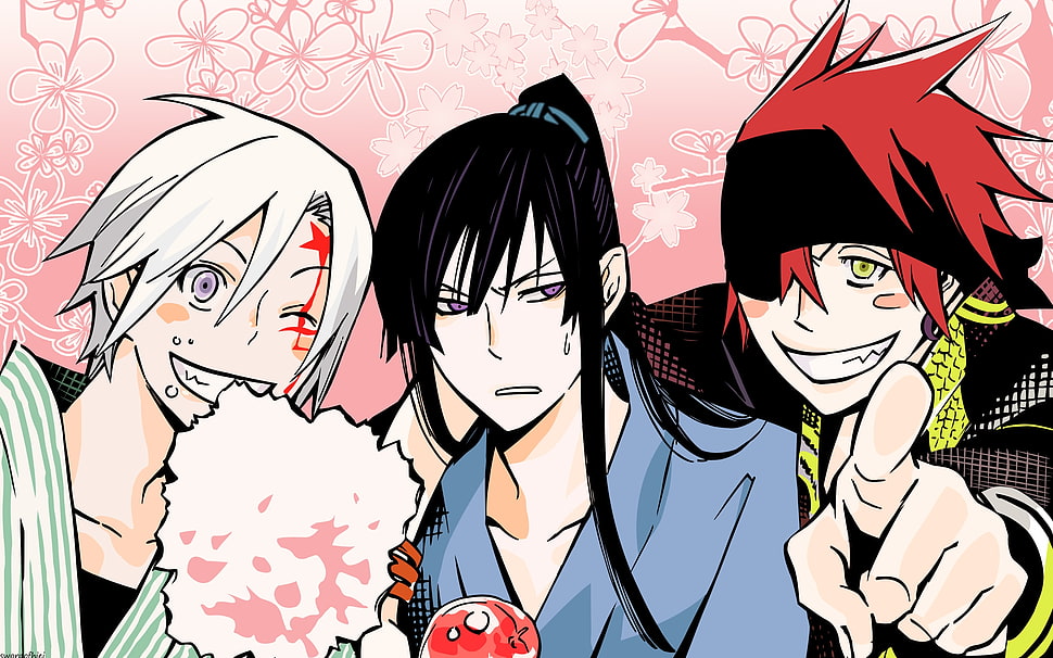 three men anime characters HD wallpaper