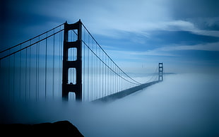 Golden Gate, California, urban, mist, bridge, Golden Gate Bridge