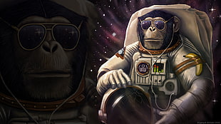 astronaut monkey illustration