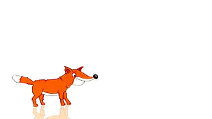 orange and white animal illustration, fox, cartoon