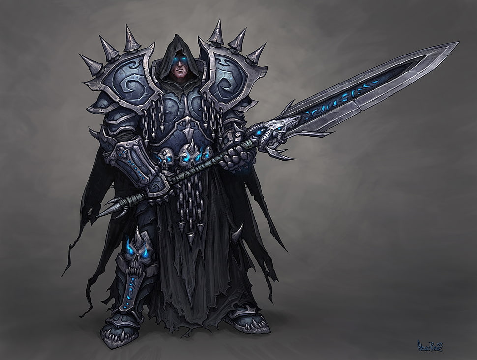 anime character holding spear sword HD wallpaper