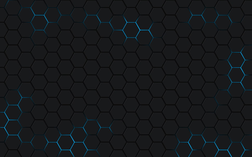 black honeycomb wallpaper, minimalism, hexagon HD wallpaper
