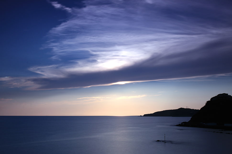 sea, sky, clouds, cloudy HD wallpaper