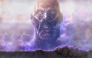 Attack on Titans Giant face on wall HD wallpaper
