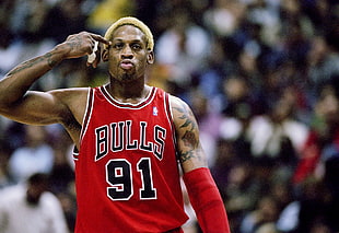 Chicago Bulls 91 player, Dennis Rodman, NBA, basketball, Chicago Bulls