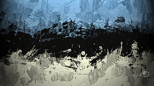 beige, black, and blue abstract painting, simple, simple background, minimalism, abstract