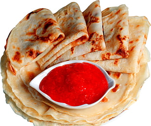 flatbread with red paste