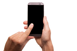 person holding a black smartphone