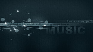 black and gray compound bow, digital art, typography, artwork, music