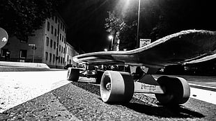 skateboard, Penny, skateboard, monochrome, street HD wallpaper