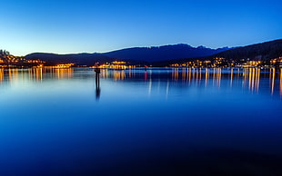 calm waters, landscape, nature, evening, clear sky