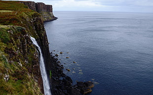 waterfalls, landscape, Kilt Rock, Scotland, cliff HD wallpaper