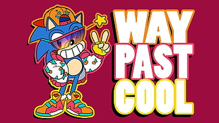 Sonic with Way past cool text overlay illustration, Sonic the Hedgehog, video games HD wallpaper