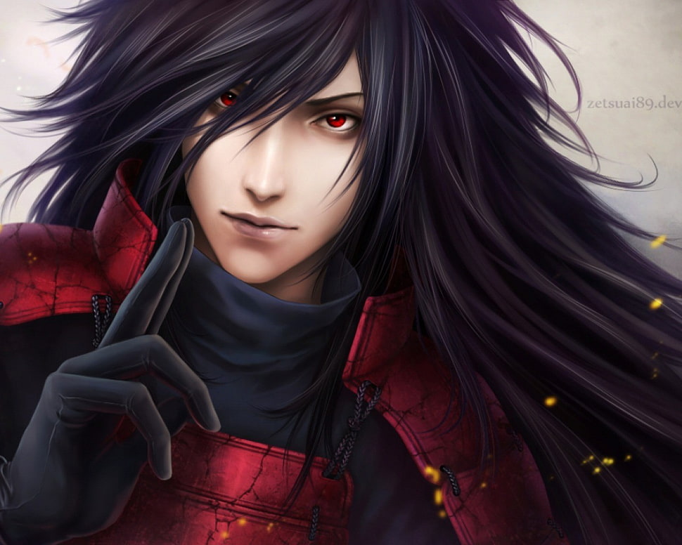 animated illustration man with long black hair, Naruto Shippuuden, Uchiha Madara, anime boys, long hair HD wallpaper