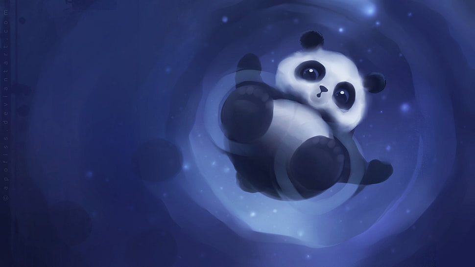 panda illustration HD wallpaper