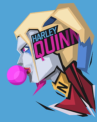 Harley Quinn digital wallpaper, Harley Quinn, DC Comics, blue, blue background