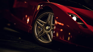 gray 5-spoke wheel with tire, car, Ferrari Enzo, tires, rims