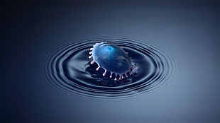 blue droplet, abstract, water, water drops, Richard Mohler HD wallpaper