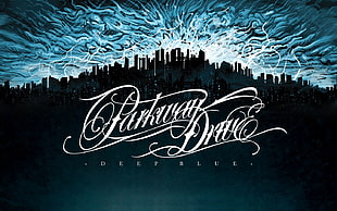 Parkway Drive digital wallpaper, cityscape, typography, artwork, lightning