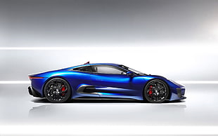 blue and black car die-cast model, Jaguar, Jaguar C-X75, concept cars, blue cars