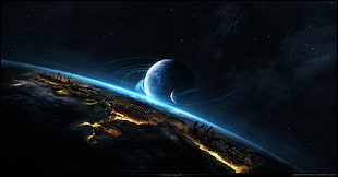 two planets, space
