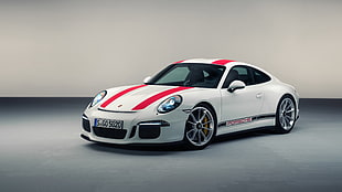 white coupe, Porsche, Porsche 911 R HD wallpaper
