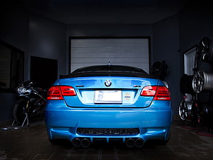 blue BMW car, BMW, blue cars