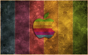 multicolored stripes Apple logo