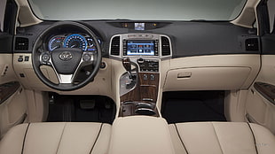 beige and black vehicle interior, Toyota Venza, car, car interior HD wallpaper