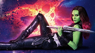 Gamora of Guardians of the Galaxy, Guardians of the Galaxy Vol. 2, Marvel Cinematic Universe, Gamora , Guardians of the Galaxy HD wallpaper