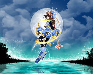 blue and yellow Sailor Moon character illustration