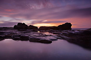 seashore scenery during sunset HD wallpaper