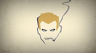 smoking man illustration HD wallpaper
