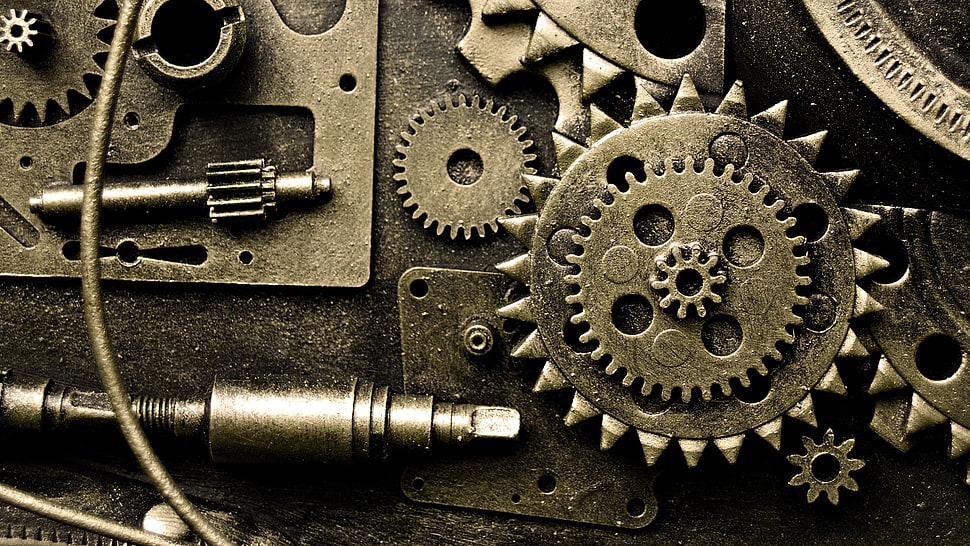 steampunk, old, gears HD wallpaper
