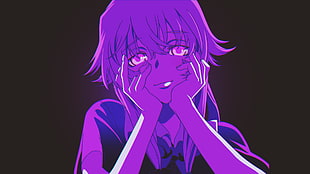 purple haired anime character, Mirai Nikki, Gasai Yuno