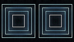 square white line wallapper, square, glowing, blue, white HD wallpaper