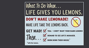 Life Give You Lemons post, quote